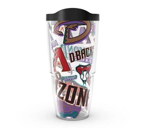 ARIZONA DIAMONDBACKS, 24oz DOUBLE WALL, TUMBLER FROM TERVIS WITH LID INCLUDED Cover