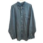 Tommy Bahama Relax Mens Size XLX Blue 100% Linen Long Sleeve Button Up Shirt W9