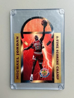 1996 Upper Deck Authenticated Michael Jordan 8-Time Scoring Champ Jumbo /5000 - Image 1 of 4
