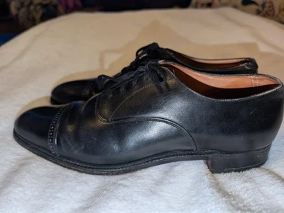 Brooks English Brothers Wingtip Oxford Shoes Black Leather Men's US 8 / 41  - Image 1 of 4