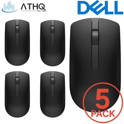 PACK OF 5 Dell MS116-BK USB Wired Optical Mouse Black Scroll Wheel PC Laptop NEW - Image 1 of 4