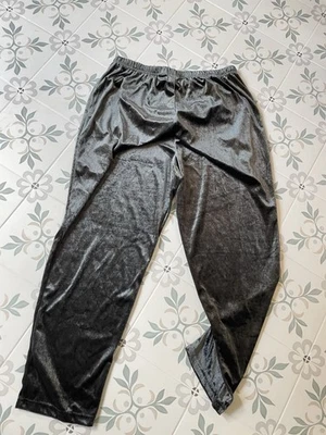 "Pantalones de terciopelo Bentley talla grande 1X Gunmetal gris oscuro plateado entrepierna 29""" Foto 1 de 4