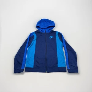 Nike Jugend Large blau Full Zip Hoodie Jungen L Fleece gefüttert zweifarbig Sweatshirt - Bild 1 von 10