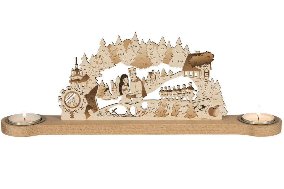 SAICO GMBH SEIFFEN Lichterbogen Schneewittchen DEFA Zwergenhaus Prinzenpaar Märchen 32x12x7 cm