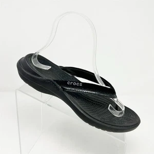 Sandalias de Tanga Crocs Capri V Gráficas Negras Informales Verano Talla 7 Ligeras - Imagen 1 de 10