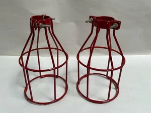 "2" Vtg Industrial Trouble Light Bulb Guard Clamp On Lamp Squirrel Cage (B8) - Picture 1 of 7
