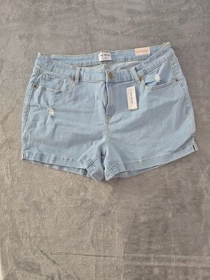 Pantalones Cortos Midi Lane Bryant Para Mujer Talla 20 Denim Lavado Ligero Cintura Mágica Flexible Foto 1 de 4