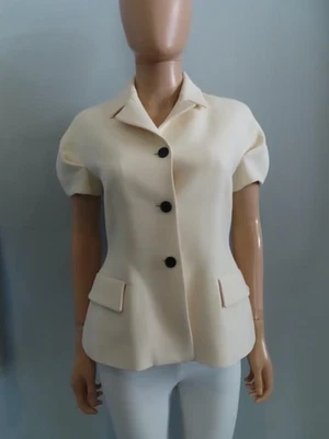 Christian Dior Ecru Short Sleeve Blazer/Jacket F 40/Fits US 6 - Image 1 of 4