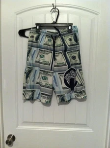 Crooks & Castles Herren Größe Small Badehose mit Taschen 100 Hundert Dollar Schein - Bild 1 von 7