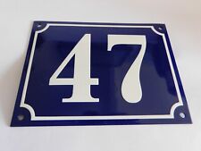 XL Vintage French Enamel 8″x 5.75″ Street Gate House Door Number Plague Sign 47