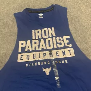 NWT Under Armour Mens Size Medium M Blue Project Rock Loose Tank Top Shirt NEW - Picture 1 of 9