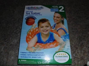 SwimSchool Deluxe TOT Swim Trainer Vest, Inflatable Swim Float, Level 2 Orange - Picture 1 of 2
