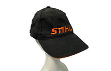 Stihl Chainsaws Adjustable Adult Size Hat Cap Black Orange Trim Free Post
