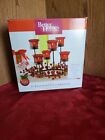 1549. NEW BETTER HOMES-GARDENS 6 TEALIGHT CANDLES CENTERPIECE BERRIES AND HOLLY