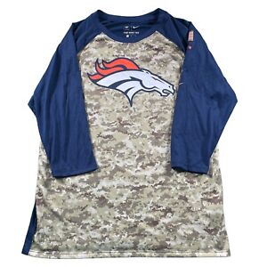Nike Denver Broncos NFL Salute to Service 3/4 Sleeve Dri Fit Shirt Mens Size L
