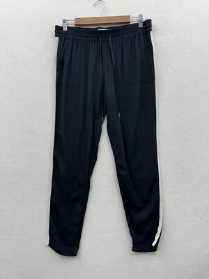 Calça jogger feminina Joie média preta com listras creme - Imagem 1 de 4