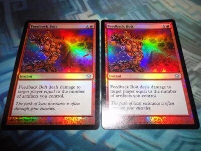 MTG Magic 1X Foil Feedback Bolt EX/LP Fifth Dawn (2 Available) - Image 1 of 4