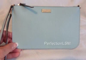 NEW Kate Spade Saffiano Leather Newbury Lane Lolly Wristlet Hydrangea Blue!!! - Picture 1 of 8