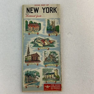 1940 Tyrol New York Travel Map Tide Water Associated Oil Company OldPaperMaps - Picture 1 of 22