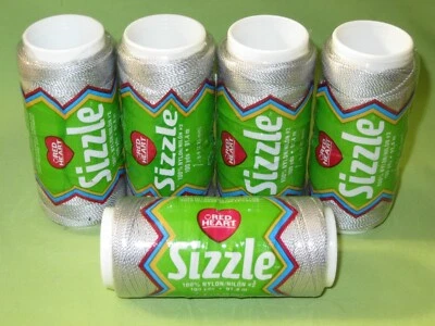Red Heart SIZZLE Macrame & Crochet Cord NYLON THREAD 5 X 100 Yards GREY #8411 - Image 1 of 2