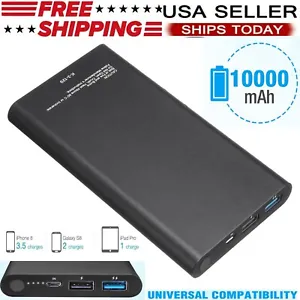 10000mAh Portable Slim Power Bank Fast Charging External Battery Backup Charger - Picture 1 of 17