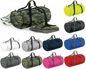 New BagBase Packaway Barrel Bag Foldable Holdall Sports Gym Travel Duffle Gym - Picture 1 of 17