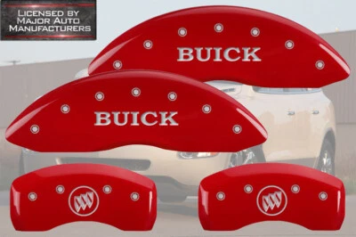 2012-2017 "Buick" Enclave Delantero + Trasero Rojo MGP Disco de Freno Pinza Cubiertas Escudo Foto 1 de 4