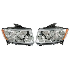 Headlight Assembly Pair for 2011–2017 Compass & 11–13 Grand Cherokee – Chrome - Picture 1 of 7