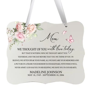 Custom 6x8in Memorial Gift Ribbon Sign for Loss of Loved One - We Thought of You - Picture 1 of 36