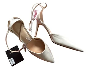 Forever 21 Tacones Punta Patente Beige Tirantes Ajustable Tobillo Correa Talla 10 - Imagen 1 de 7