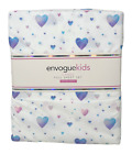 ENVOGUE Kids FULL Extra Soft Sheet Set Pink Blue Hearts Easy Care Bedding NEW
