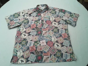 90s Reyn Spooner 1999 4th of July Patriotic Hawaiian Vintage Shirt Casual XL - Picture 1 of 12