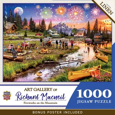 MasterPieces - Art Gallery - Fireworks on the Mountain 1000 Piece Jigsaw Puzzle - Image 1 of 4