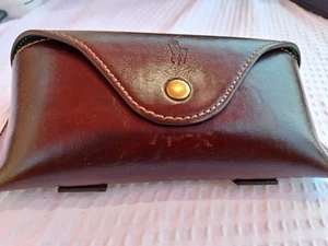 Polo Ralph Lauren Eyeglasses Sunglass Hard Case Brown Leather Button. Case Only - Picture 1 of 17