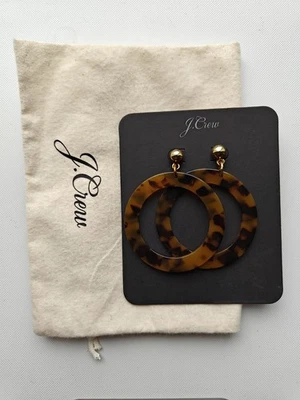 Pendientes de aro de tortuga J.Crew con bolsa de joyería nuevos con etiquetas Foto 1 de 4
