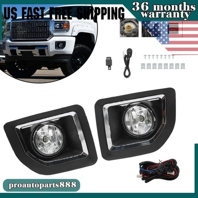 适用于 2015 - 2019 年 GMC Sierra 2500HD 3500HD 雾灯前保险杠灯带灯泡 — 第 1/4 张图片