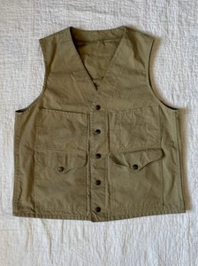 Vintage CC Filson Canvas Khaki Work Vest Hunting Fishing - Picture 1 of 13