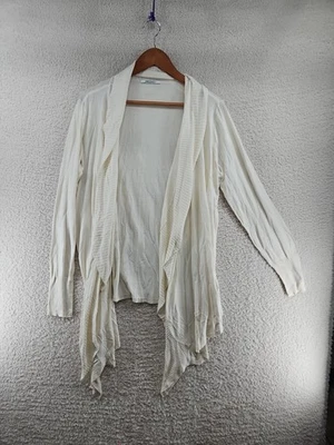 Cárdigan abierto drapeado crema cascada algodón seda DKNY ¿Pequeño?   Foto 1 de 4