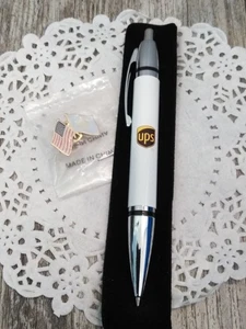 VTG Ballpoint EXECUTIVE Pen UPS United Parcel Service W/ UPS USA FLAG PIN - Picture 1 of 7