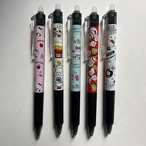 Set of 5 SANRIO Hello Kitty FriXion Pilot Black Ink Erasable Pens New - Picture 1 of 2