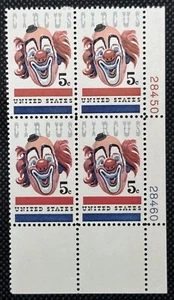 Scott # 1309 - US Plate Block Of 4 - American Circus - MNH - 1966 - Picture 1 of 2