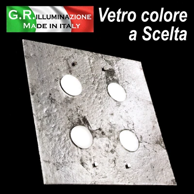 PLAFONIERA MODERNA A LED 4 LUCI Ø58 LAMPADA DA SOFFITTO F. ARGENTO SALOTTO Riva - Immagine 1 di 4