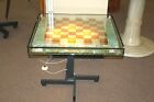 1970&#39;s Incredible Chess Table One-of-a-Kind Glass Lighted Chess Table Longobard