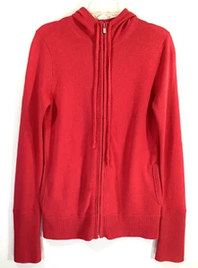 Sudadera con Capucha J.CREW Talla XS 100% Cachemira Italiana Cremallera Frontal ROJO Estilo 85955 $228 - Imagen 1 de 13