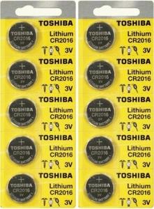 10 x New Original Toshiba CR2016 CR 2016 3V LITHIUM BATTERY BR2016 DL2016 Watch - Picture 1 of 1