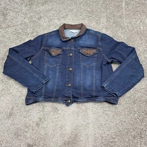 Venario Damen Bohemian Jeansjacke Dark Wash Blau X-Large - Bild 1 von 9