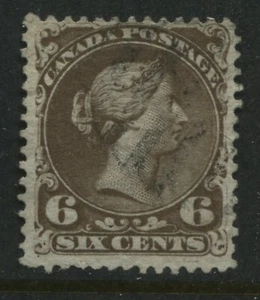 1868 Canada 6 cents Large Queen used  - Picture 1 of 1