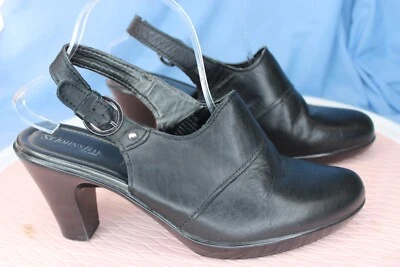 Zapatos St Johns Bay para mujer 10 M Tacones Zuecos Mules Hebilla Cuero Negro Sin cordones Foto 1 de 4