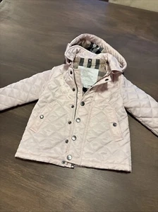 Original BURBERRY Rosa 18 Monate Mädchen Steppjacke Mantel Nova Check Top - Bild 1 von 14