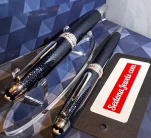 USED Montblanc Blue Hour LeGrand Fountain Pen + Midsize Ballpoint 112889 112891 - Picture 1 of 19
